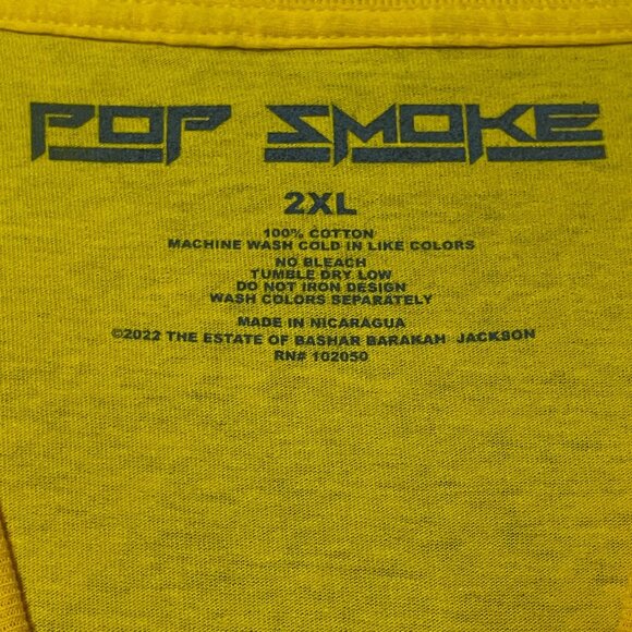 Pop Smoke Cannot Say Pop and Forget the Smoke Rap T-shirt size 2XL - Picture 3 of 4
